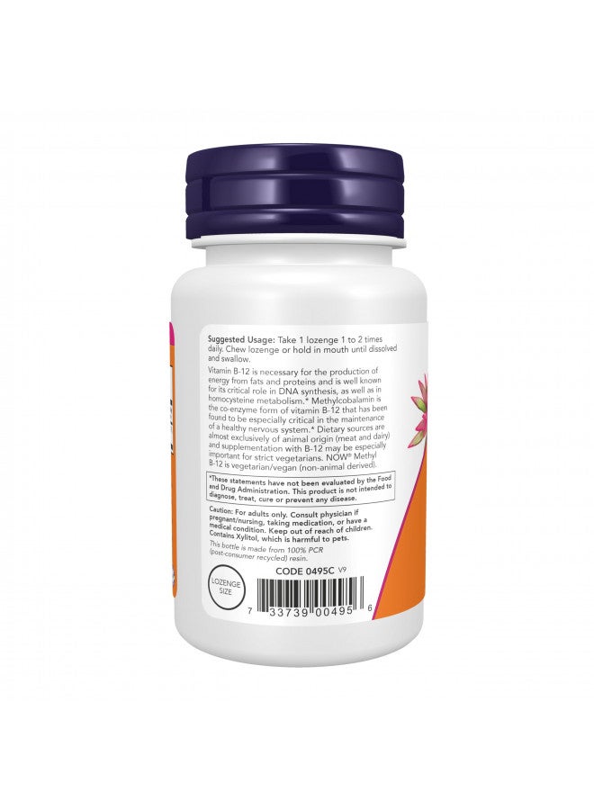 NOW Supplements, Methyl B-12 (Methylcobalamin) 1,000 mcg, Nervous System Health, 100 Lozenges - Image 4