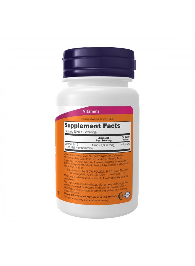 NOW Supplements, Methyl B-12 (Methylcobalamin) 1,000 mcg, Nervous System Health, 100 Lozenges - Image 3