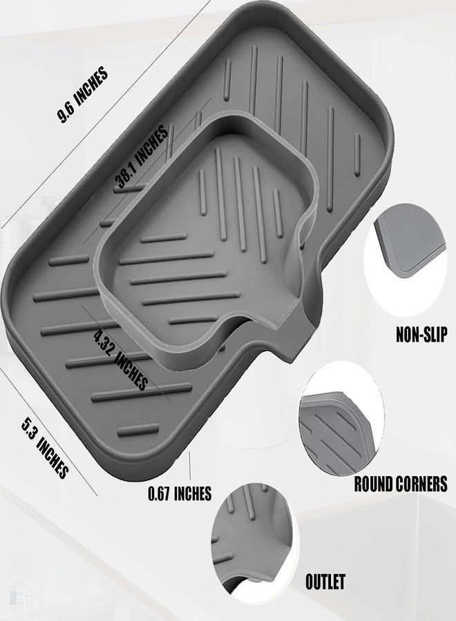 BEING CART 2-Piece Silicone Sink-Side Organizer Set - Sponge Stand, Soap Tray, Toothbrush Holder & Utensil Caddy - Image 2