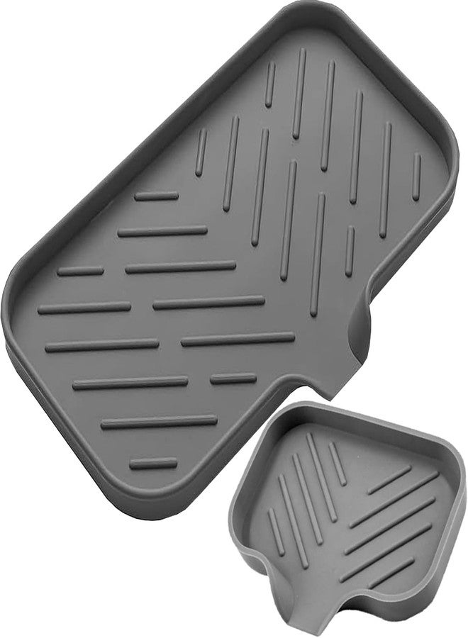 BEING CART 2-Piece Silicone Sink-Side Organizer Set - Sponge Stand, Soap Tray, Toothbrush Holder & Utensil Caddy - Image 1