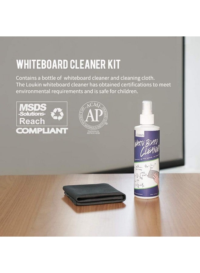 Loukin Non-Toxic Whiteboard Cleaner, 8.5 Fl Oz Dry Erase Board Cleaner, Low-Odor Whiteboard Cleaning Spray With Cloth, Removes Stubborn Marks From Whiteboards  - Image 2