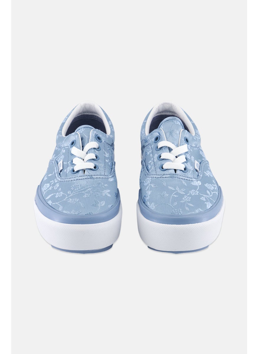 VANS - Women Era Stacked Floral Skate Shoes, Light Blue - Image 1