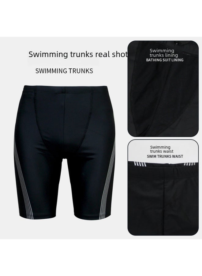 Loquat Swimwear Men's Suit Anti-embarrassment Large Size Professional Swimming Trunks Adult Sunscreen Hot Spring Full Body Men's Swimwear Equipment-Color:62212 Top-  - Image 4