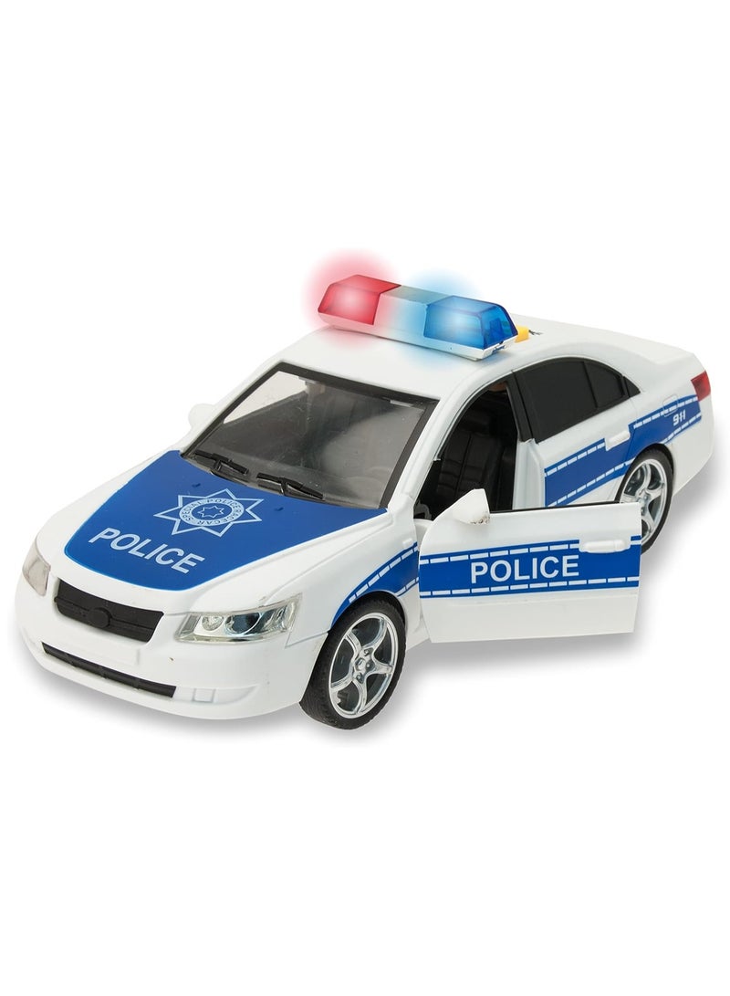 City Police Car For Kids With Light & Siren Sound Effects Pull Back Friction Power Vehicle Toy - Image 2