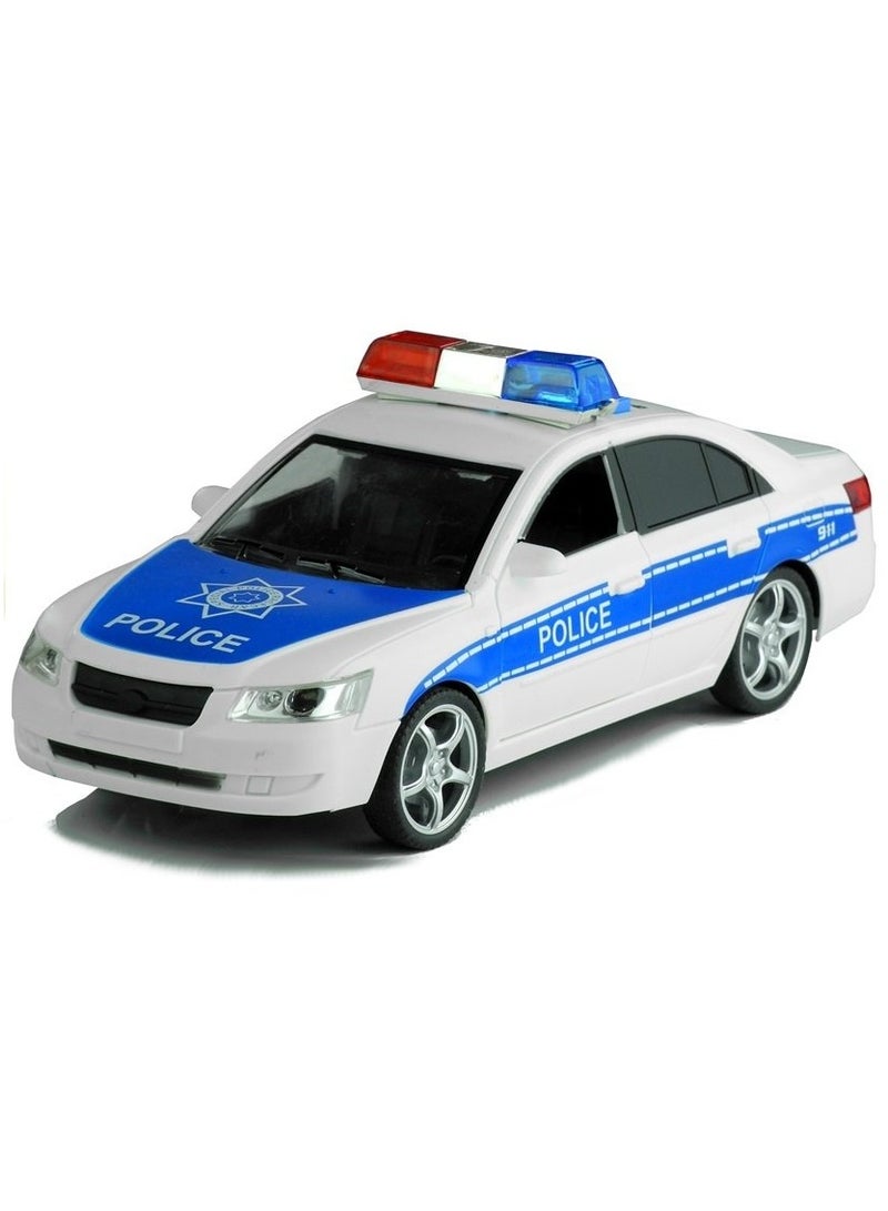City Police Car For Kids With Light & Siren Sound Effects Pull Back Friction Power Vehicle Toy - Image 4