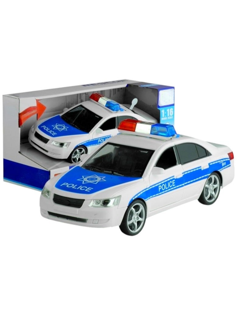 City Police Car For Kids With Light & Siren Sound Effects Pull Back Friction Power Vehicle Toy - Image 1