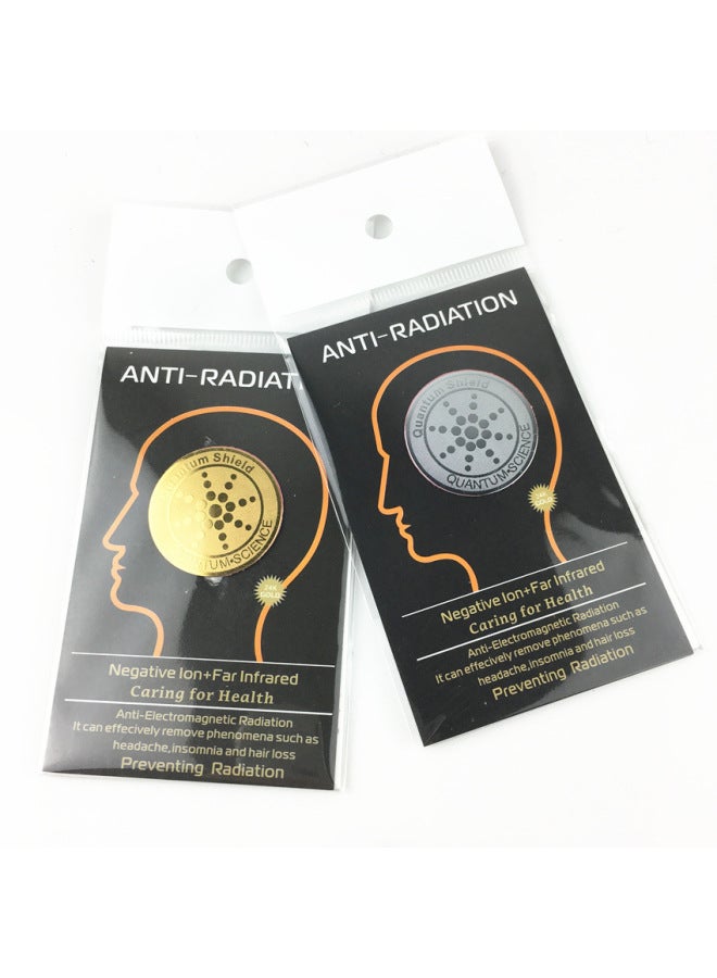 Quantum Shield 24k Sunflower Anion Mobile Phone Stickers Radiation-proof Mobile Phone Stickers Energy Neutralization Stickers-Color:Silver - Image 2