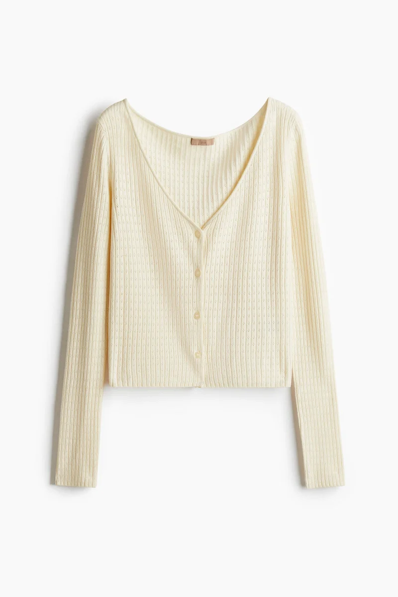 H&M  Pointelle-knit cardigan for Women | Best Price UAE