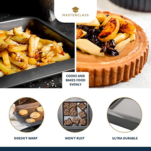 Master Class MasterClass Premium Smart Space Bakeware Set 7-Piece | Non-Stick, Stackable | Roasting Tin, Cake Tins, Sandwich Pan, Flan/Quiche Dishes & Brownie Tray | Gift Boxed - Image 5