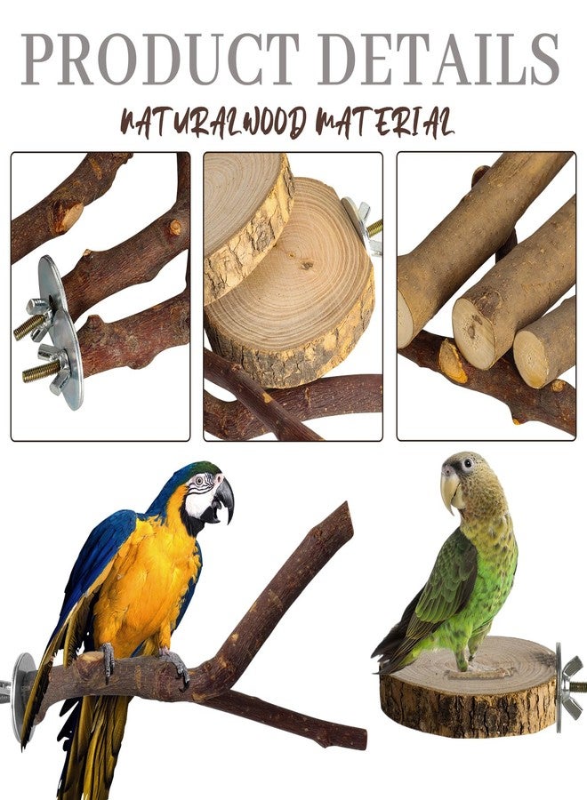 StyEdEk 8 Pack Natural Wood Bird Perches Parrot Perch Stand Parakeet Toys Bird Cage Accessories for Budgerigar Cockatiels, Conures - Image 3
