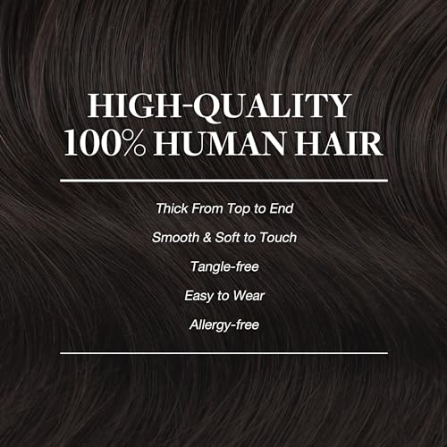 Googoo GOO GOO Clip in Hair Extensions Real Human Hair, Remy Human Hair Extensions Clip ins for Women, Natural Human Hair, 14inch 120g 7Pcs, 2A Light Brown - Image 4