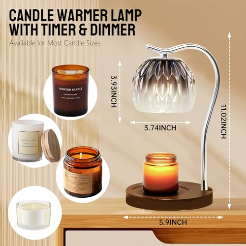 GEEZO Fragrance Candle Warmer Lamp，Electric Candle Warmer with Timer & Dimmer，Mom Christmas Birthday Gifts for Women, House Warming Gifts New Home Bedroom Decor - Image 3