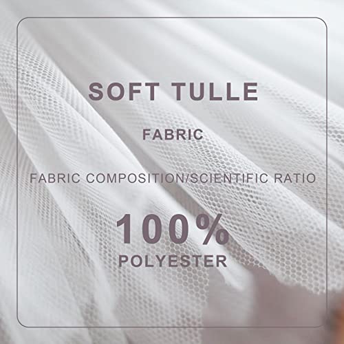 Ableme Deco White Tulle Fabric Roll Spool Bolt (54 Inch by 40 Yards) Large Tulle Wedding Party Decoration, Tutu Skirt, Table Runner, Gift Wrapping, Bridal Shower, Soft & Drape (White) - Image 4