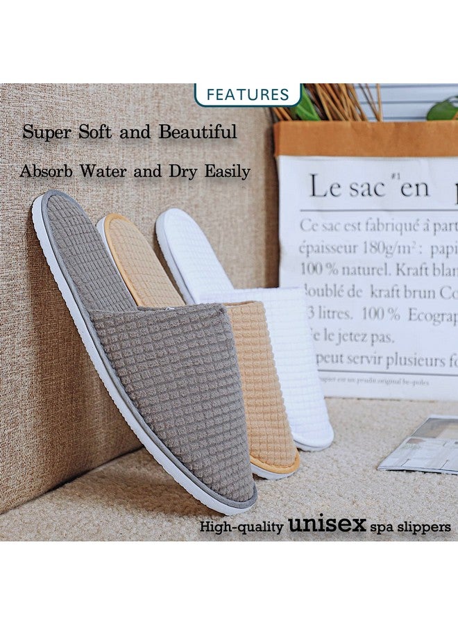 OSTADARRA 6 Pairs Spa Slippers, Non Slip Disposable Slippers For Guest, Washable Reusable, Which Can Be Used As Women Men, House, Indoor, Bathroom, Bedroom, Hotel, Bride Slippers (2 sizes) - Image 4