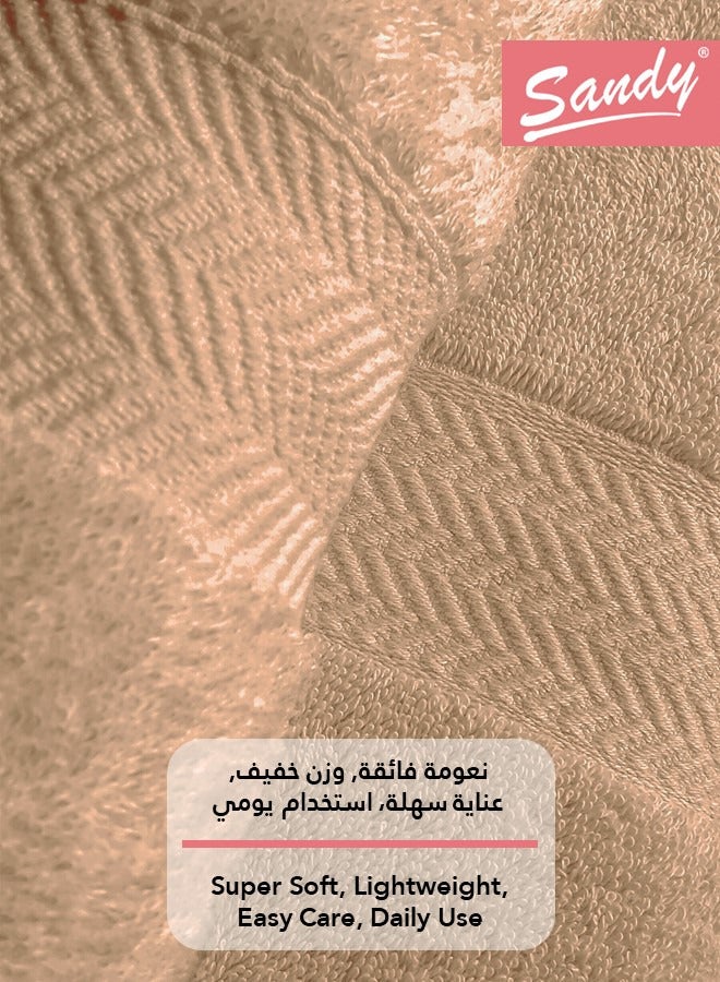 ساندي طقم مناشف يد فاخرة بجودة الفنادق قطن 100% صنعت في مصر - 600 جرام لكل متر مربع، ناعمة وسريعة الجفاف وعالية الامتصاص (4 قطع - 40 × 70 سم), بني - Image 5