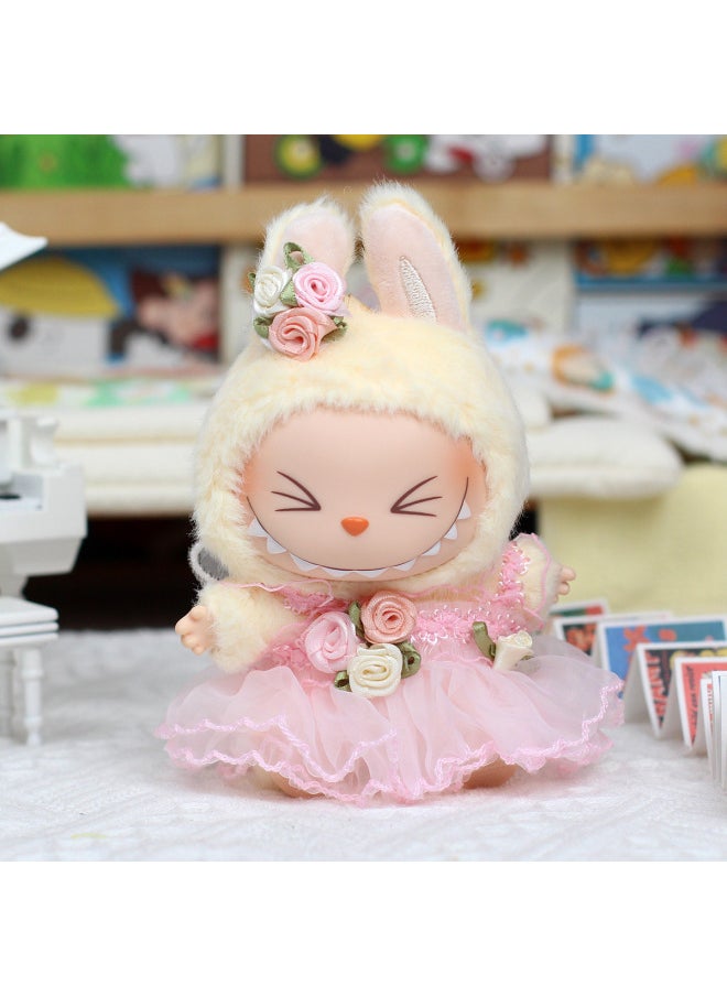 Clothes Only] Second Generation Blind Box Labubu Doll Vinyl Pendant Labubu Collection Sitting Party Clothes-Color:Yuanyang Butterfly Two-piece Set (pink)-Height:Special Baby Cloth Cloth For The Second Generation (excluding Baby)  - Image 1