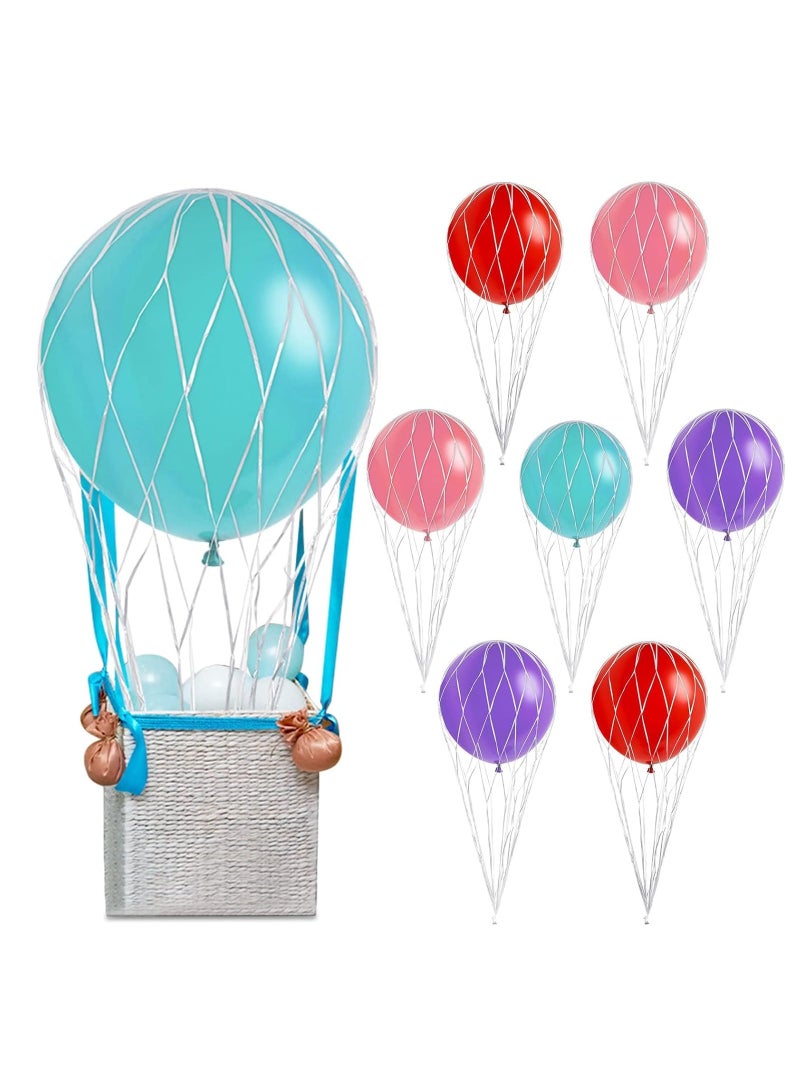 KASTWAVE 8 Pcs Hot Air Balloons Net, 36'' Hot Air Balloon Arrangement Net, Without Balloon Hot Air Balloon Decorations for Centerpiece Photo Props Baby Shower Weddings Birthdays Party Home Decor - Image 1