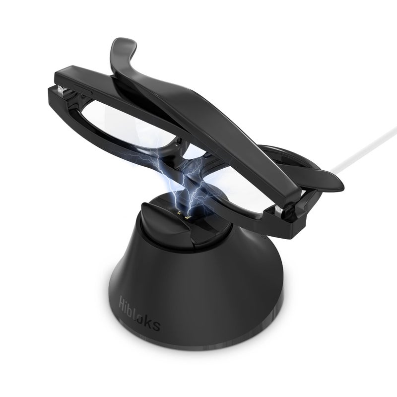 HIBLOKS Charging Station Compatible with RayBan Meta WayfarerGen 2 and SkylerGen 2 Magnetic Charger Dock Stand with Fast Charging LED Indicator for RayBan Meta Gen 2 Smart Glasses Glasses Case - Image 2