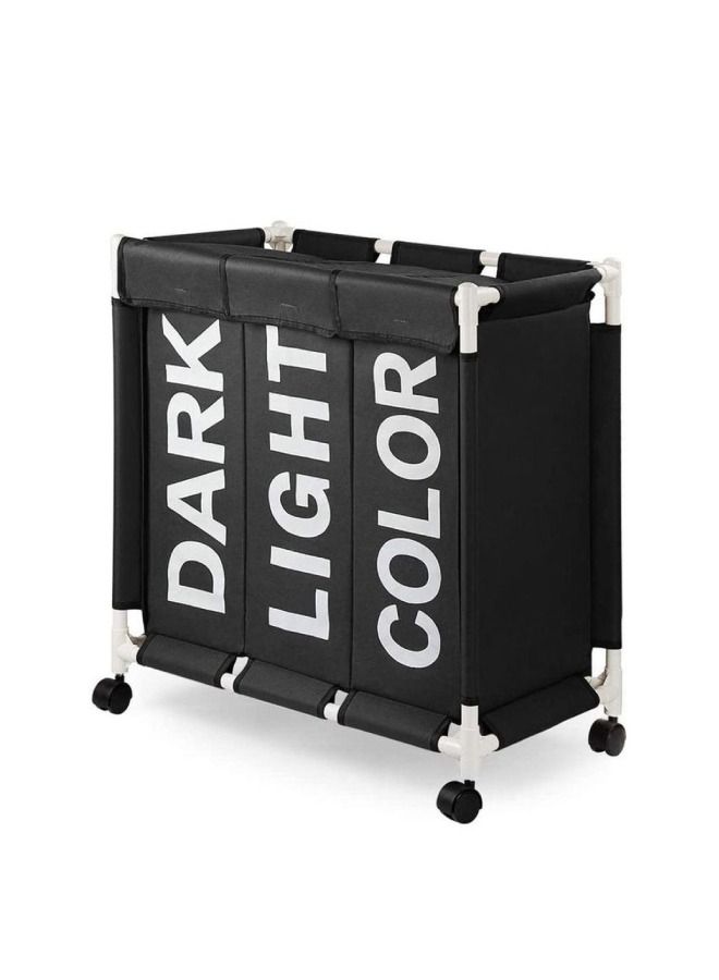 HOMESTAR Clothes Laundry Basket Black 62x35x65cm