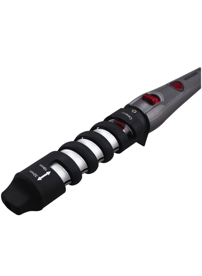 SONASHI Hair Curler With Max Temperature Upto 200C Safe Styling Hair With Ceramic Coating  360 Swivel Cord PTC Heating With DamageFree Curling SHC-3004N Black/Silver - Image 4