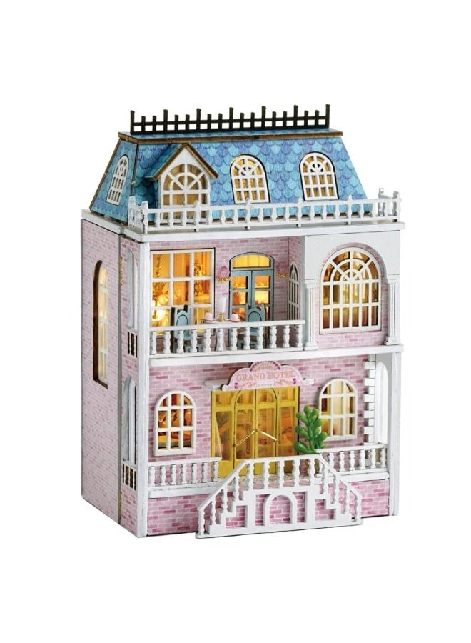 CUTEROOM DIY Miniature House Kit, CUTEROOM Wooden Dollhouse Kit Tiny House Making Kit with Furnitures, DIY Dollhouse Kit Gift for Women and Girls (Romantic Castle) - Image 2