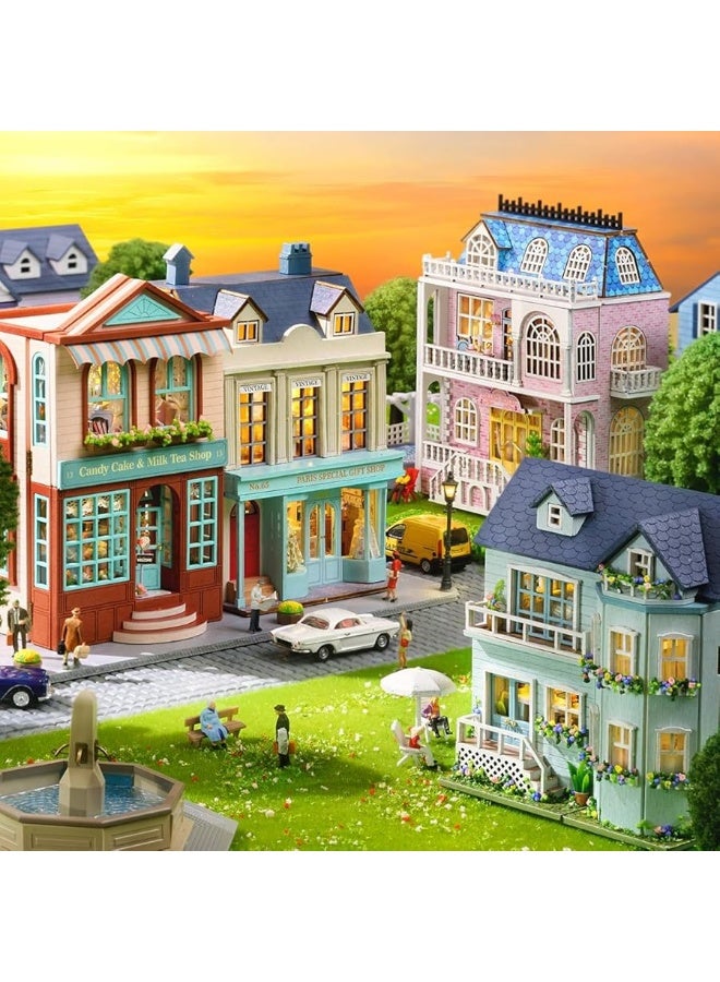 CUTEROOM DIY Miniature House Kit, CUTEROOM Wooden Dollhouse Kit Tiny House Making Kit with Furnitures, DIY Dollhouse Kit Gift for Women and Girls (Romantic Castle) - Image 3