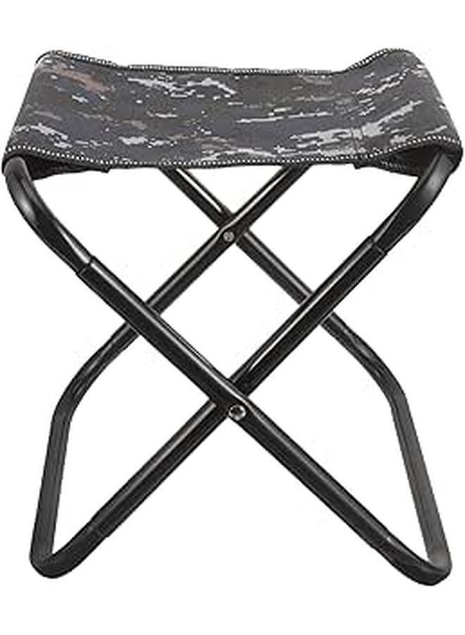 Portable Folding Camping Stool Blue Camouflage Lightweight Heavy Duty Footrest For Outdoor Travel - Image 1