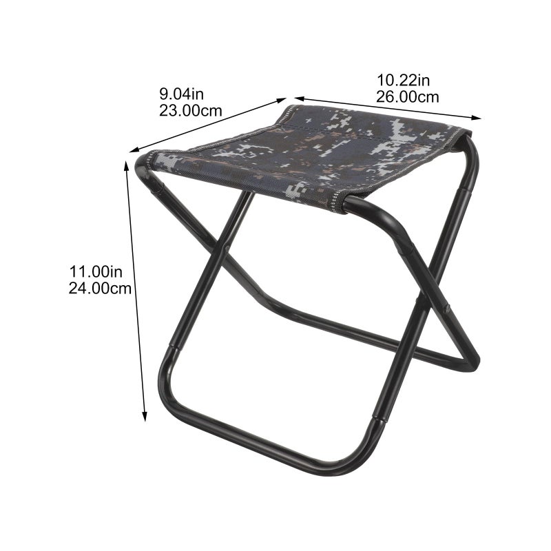 Portable Folding Camping Stool Blue Camouflage Lightweight Heavy Duty Footrest For Outdoor Travel - Image 4