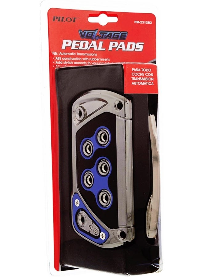 Pilot Automotive Pilot PM-2312B2 Voltage Pedal Pad Set For Automatic Transmissions - Black/Blue, 1 Pack - Image 5
