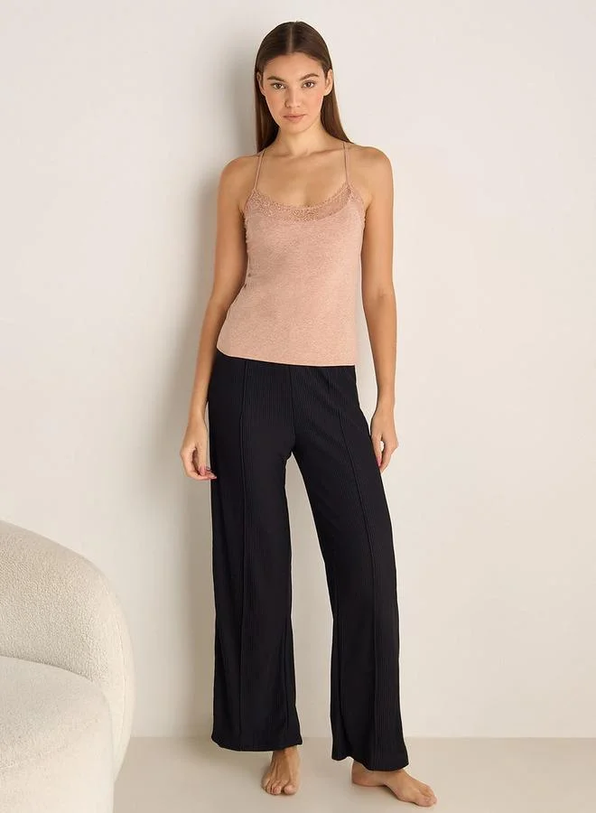 سبلاش فيڤ Lace Trim Textured Camisole