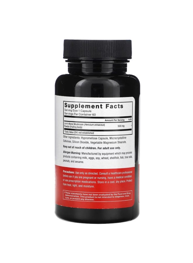 Force Factor Lion's Mane, 500 mg , 60 Vegetable Capsules - Image 2
