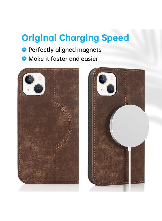 S-TOP Case For iPhone 13 mini Wireless Charging Magsafe Leather Phone Case - Image 3