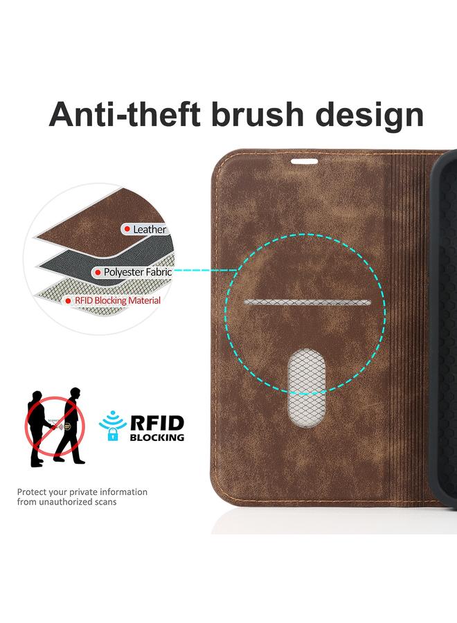 S-TOP Case For iPhone 13 mini Wireless Charging Magsafe Leather Phone Case - Image 5