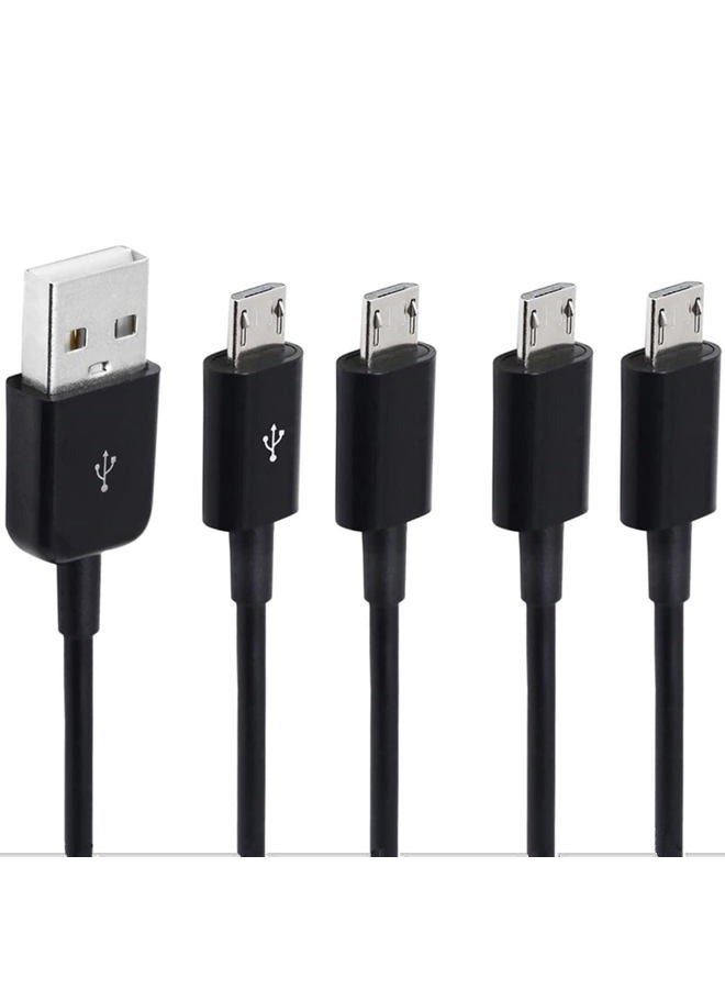 halokny Micro USB Cable 4 in 1 Multi Charging Cable - USB 2.0 Type A to Four Micro USB Splitter Cable Data Sync Micro USB Charging Cord (Black 1.5Ft) - Image 2