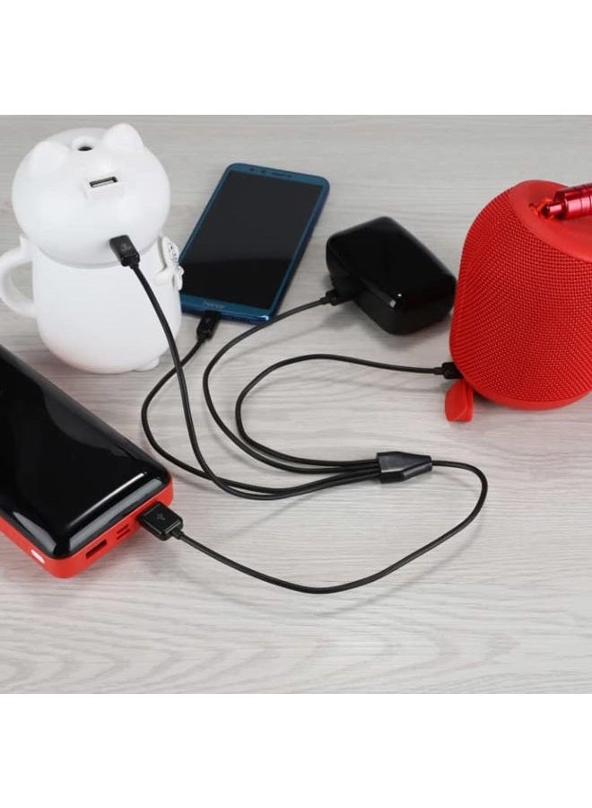 halokny Micro USB Cable 4 in 1 Multi Charging Cable - USB 2.0 Type A to Four Micro USB Splitter Cable Data Sync Micro USB Charging Cord (Black 1.5Ft) - Image 3