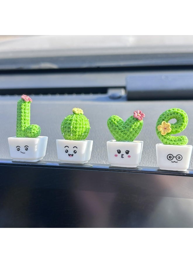 Bukela 4-Piece Car Interior Ornament Set, Cute Cartoon Car Dashboard Decoration, Suitable for Women and Girls – Adorable car accessories that can be used as desktop, room, or rearview mirror decorations, and also make a lovely gift. - Image 4