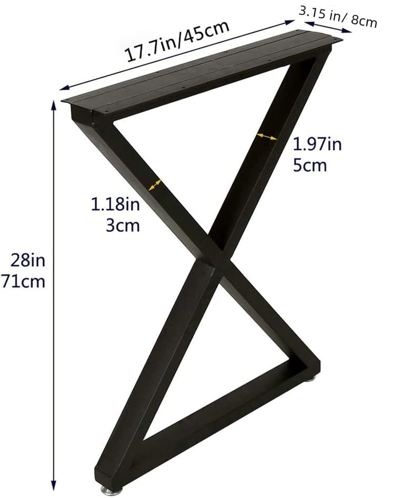 Reyox Reyox Metal Legs for Furniture X Shape28 Tall Coffee Table Legs Industrial Iron Dining Desk Leg Modern Hairpin Bench Legs1 Set of 2 pcs  - Image 5