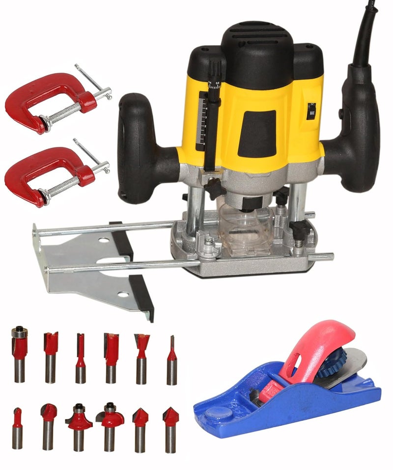 Digital Craft Electric Multifunction Woodworking Carving Machine Trimming Machine Slotting Machine Furniture Processing Tools Electric Router Machine kit5Inch Hand Planer2 G Clamp - Image 1