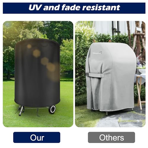 bruwaa Grill Cover for Weber 22 Inch Charcoal Kettle Grill, 420D Oxford Waterproof Grill Cover for Outdoor Grill (Φ27.9 x 26.7 Inch) - Only Cover - Image 4