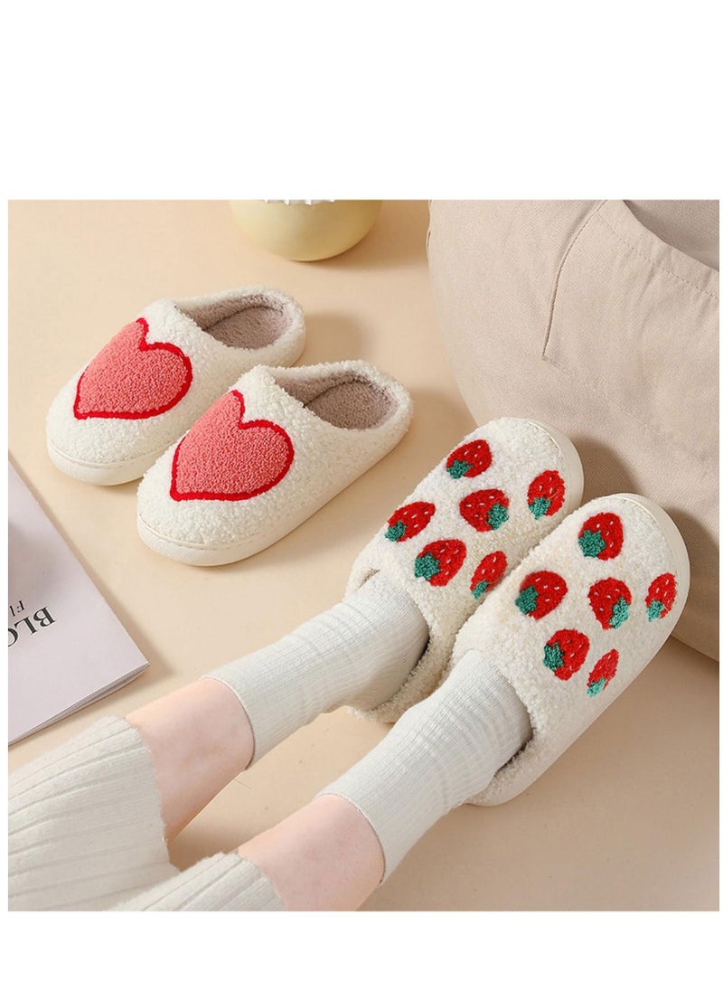 House Slippers for Women, Winter Plush Slipper with Memory Foam, Fluffy Soft Warm Slip On House Slippers, Anti-Skid Cozy Plush Warm Couple Slippers for Indoor Outdoor Slippers Girls Women Men - Image 2