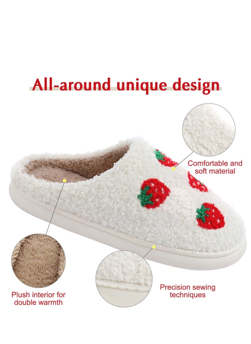 House Slippers for Women, Winter Plush Slipper with Memory Foam, Fluffy Soft Warm Slip On House Slippers, Anti-Skid Cozy Plush Warm Couple Slippers for Indoor Outdoor Slippers Girls Women Men - Image 3