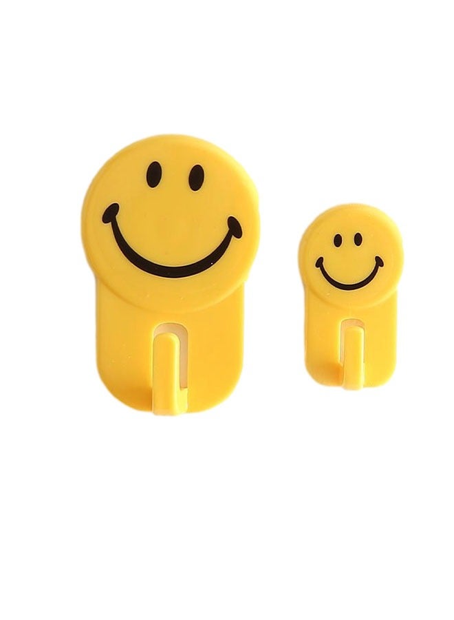 2-Piece Wall Mounted Hang Hook Yellow，Wall Hooks for Hanging, Wall Hangers Without Nails Adhesive Hooks Heavy Duty, Clear Removable and Waterproof Multiple Hooks for Bathroom Kitchen Racks - Image 1