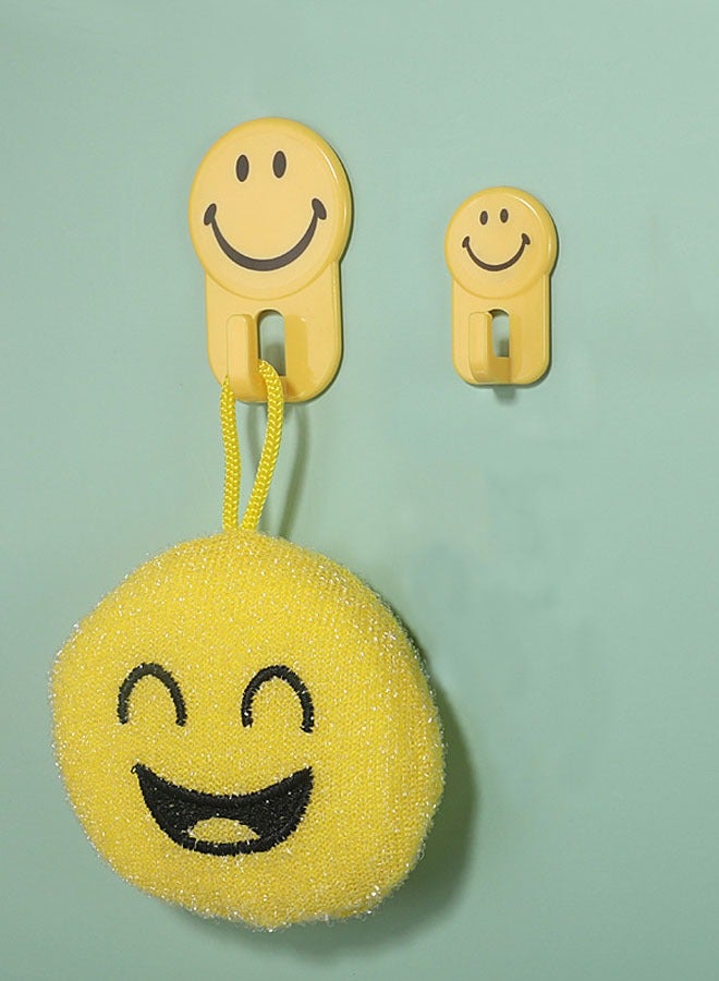 2-Piece Wall Mounted Hang Hook Yellow，Wall Hooks for Hanging, Wall Hangers Without Nails Adhesive Hooks Heavy Duty, Clear Removable and Waterproof Multiple Hooks for Bathroom Kitchen Racks - Image 3