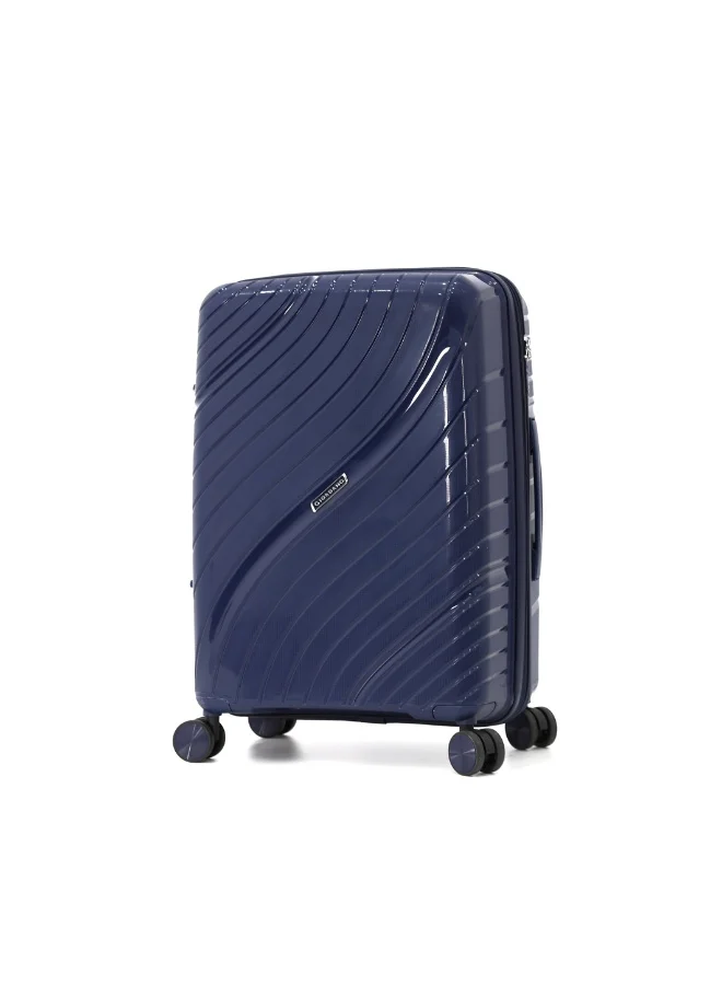 GIORDANO Durable PP Hard Shell Luggage Trolley Bag 5 Pieces Set,Navy (BC-14,S-20,M-24,L-28,XL-32 Inch)