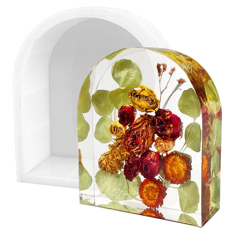 RESINWORLD 10'' Arch Mold, 3'' Deep Silicone Mold, Sturdy Large Molds for Bouquet Preservation, Shiny Resin Molds for Home Wedding Decor - Image 1