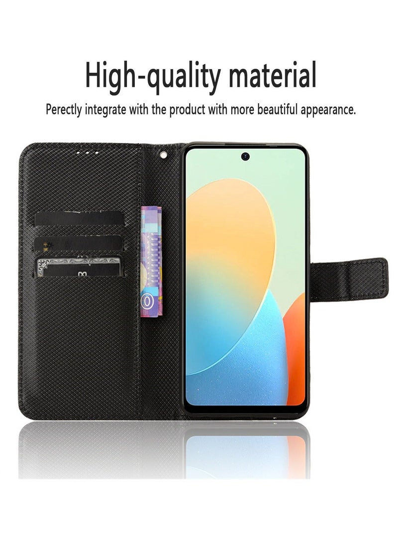 Case Cover for Tecno Spark Go 2024 4g/Spark 20C With Full Body Camera Len Protector PU Leather Wallet Card Holder Shockproof Protective Back Cover With Release Hand Phone Daily Video Kickstand