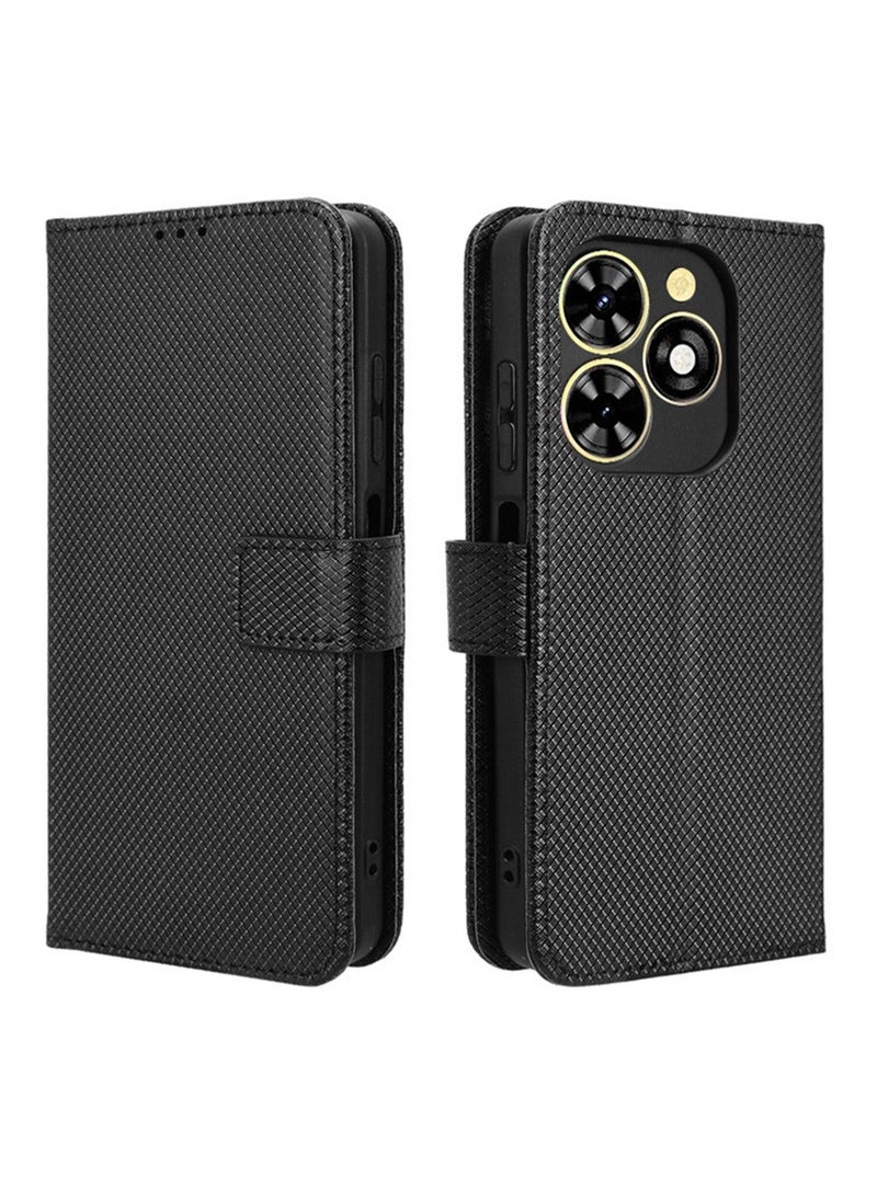Case Cover for Tecno Spark Go 2024 4g/Spark 20C With Full Body Camera Len Protector PU Leather Wallet Card Holder Shockproof Protective Back Cover With Release Hand Phone Daily Video Kickstand