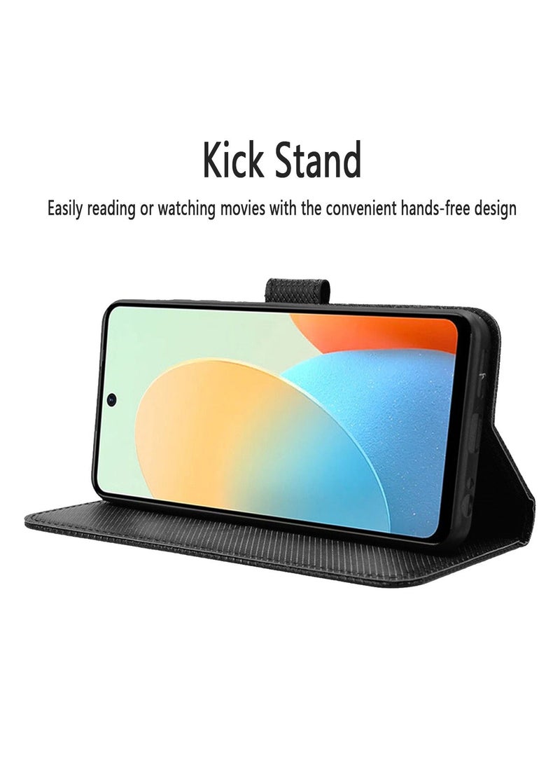 Case Cover for Tecno Spark Go 2024 4g/Spark 20C With Full Body Camera Len Protector PU Leather Wallet Card Holder Shockproof Protective Back Cover With Release Hand Phone Daily Video Kickstand