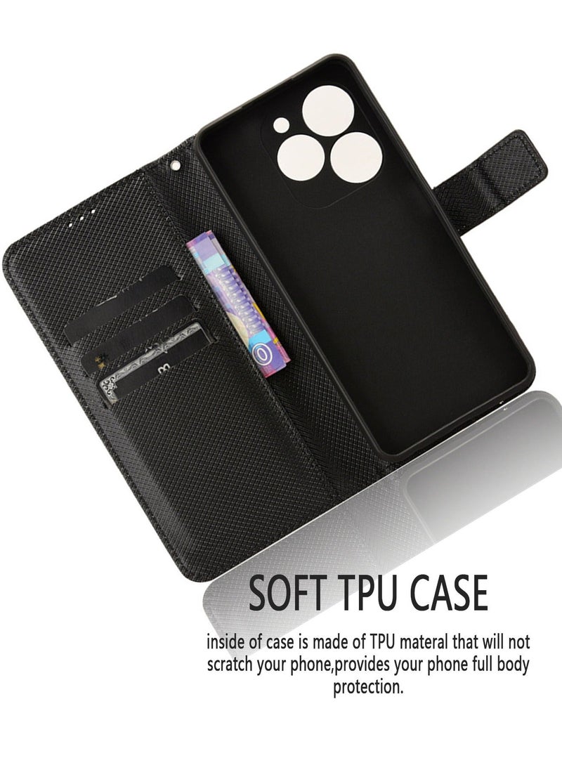 Case Cover for Tecno Spark Go 2024 4g/Spark 20C With Full Body Camera Len Protector PU Leather Wallet Card Holder Shockproof Protective Back Cover With Release Hand Phone Daily Video Kickstand