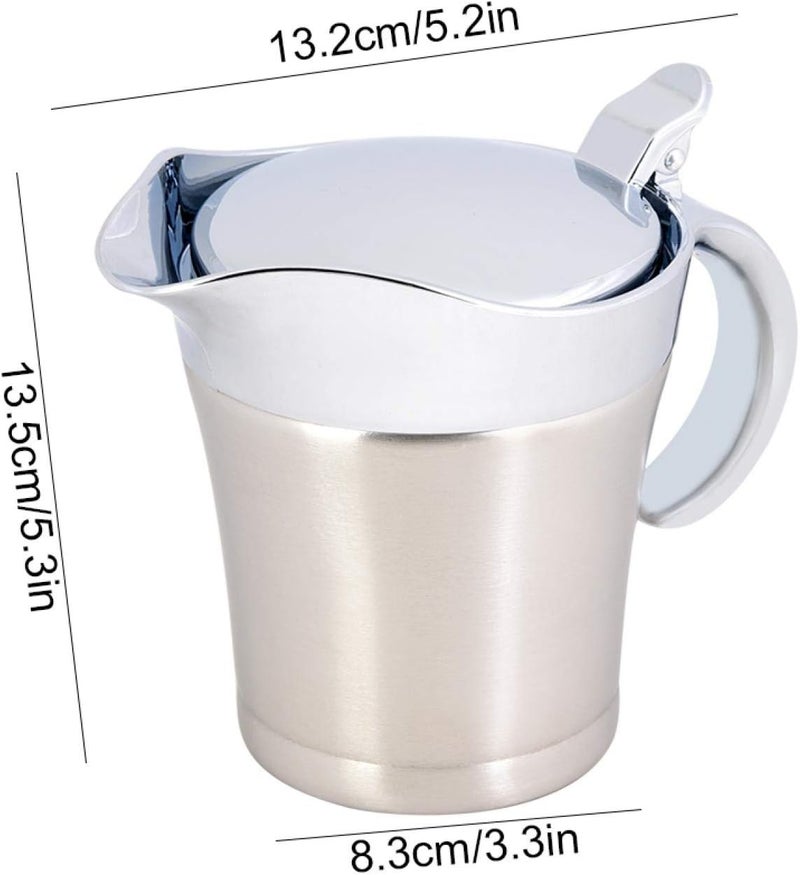 woobles Gravy Jug, Gravy Pot, Anti-Rust Thermal Double Wall for Mustard Ketchup(Small 450ml) - Image 5